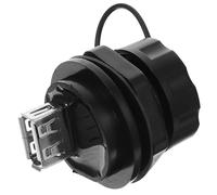 HOUDERCO Coupleur USB 2.0 Étanche Ip67, Adaptateur de Montage sur Panneau pour Transmission Rapide de Données, Compatible Usage Industriel et Marin, Installation Facile, Couleur Noire