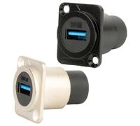 HOUDERCO Coupleur USB 3.0 à Montage sur Panneau Double Femelle, Lot de 2pcs en PC et Métal, Connexion Pratique et Résistante aux UV pour Extension de Câble USB