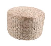 HOUDERCO Coussin De Sol Rond Paille Tressée Tapis De Yoga Fait Main Tabouret pour Garçon Fille Décoration Vintage Japonaise Usage Intérieur Et Extérieur
