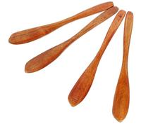 HOUDERCO Couteaux à Beurre et Fromage en Bois 4 Pièces Spatules pour Tartiner Confiture, Miel, Crème et Grillé, Ustensiles Cuisine Pratiques pour Petit-Déjeuner