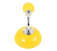 HOUDERCO Crochet Mural en Céramique Jaune Crochet Porte-Vêtements Rond Simple Support Mural Polyvalent pour Salle de Bain la Cuisine et Dressing Cintre Pratique Multifonction Design