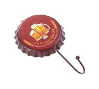 HOUDERCO Crochets Muraux en Fer Forgé Rétro pour Bouteilles de Bière, Acier Solide, Installation sans Perçage, Décoration Bar et Maison Élégante