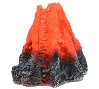 HOUDERCO Décoration Aquarium Volcan en Résine Rouge Design Volcanique Réaliste, sans Déformation, Offre Cachette pour Poissons et Reptiles en Aquarium