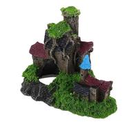 HOUDERCO Décoration De Château Miniature pour Aquarium Ornement De Château Ruiné Accessoire Naturel pour Poissons Création De Paysage Lifelike