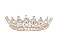 HOUDERCO Diadème Mariage Élégant en Alliage Or, Ornement de Robe de Mariée Simple et Délicat, Bijoux de Demoiselle D'honneur pour Fête ou Théâtre
