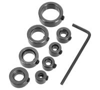 HOUDERCO Ensemble de Butées de Profondeur de Perçage Clé pour Outils Menuiserie Positionneurs de Mèche Solide et Résistants à Rouille en Acier au Carbone Noir pour Travail du Bois