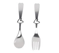 HOUDERCO Ensemble de Couverts de Mariage 4 Pièces Forme Cœur Manches Décoratifs, Présents pour Cortège Nuptial et Invités