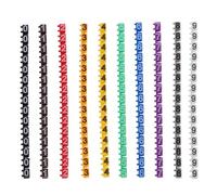 HOUDERCO Étiquettes de Câble Numérotées 0-9 150 Pièces Plastique Résistant Identification Fils 1,5 Mm² Diamètre 2,0-3,0 MM pour Bureau et Voiture