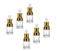 HOUDERCO Flacons Compte-gouttes Rechargeables en Verre et Aluminium Lot de 6 30ml Légers Format Chic pour Végétale pour Soins Quotidiens et Voyage