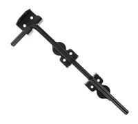 HOUDERCO Gâche de Loquet en Métal Noir, Loquet F Type pour Portillon et Porte, Solide et Épaisse, Sécurité Ajoutée pour Clôture en Bois
