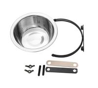 HOUDERCO Gamelle Suspendue en Acier Inoxydable pour Chat et Oiseau, Facile à Nettoyer et Pratique, pour Animaux D'intérieur, Bol Solide de 17 Cm