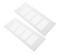 HOUDERCO Grille D’aération Rectangulaire en Alliage D’aluminium Blanc 80 X 200 Mm, Lot de 2, Ventilation pour Armoire, Meuble à Chaussures et Évier, Conduit D’évacuation, Protection