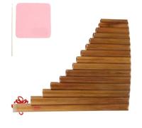 HOUDERCO Instrument de Musique Scolaire Flûte de Pan en Bambou 15 Tubes Tonalité G Design Pratique Marron pour Élèves Débutants Couleur Aléatoire Style Plusieurs styles