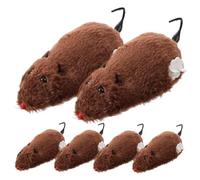 HOUDERCO Jouet Mécanique Souris Peluche pour Chat Jouet pour Chat Mécanique Peluche Taille Standard Couleur Aléatoire Lot 6 Pièces Divertissement Intérieur pour Animaux De Compagnie