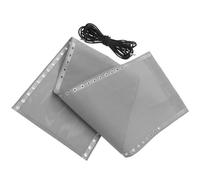 HOUDERCO Kit de Toile de Remplacement pour Fauteuil Inclinable Pliant, Tissu Extérieur Respirant Anti-Âge Blanc Gris, Sangles Renforcées Incluses, Adapté Chaise Longue de Jardin et Transat