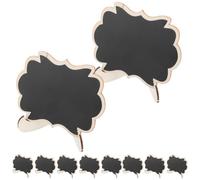 HOUDERCO Lot de 10 Mini Tableaux Noirs en Bois Chevalet Surface Effaçable Réutilisable Étiquettes pour Buffet et Décoration de Mariage Format Compact pour Fête et Table D’Intérieur
