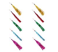 HOUDERCO Lot de 10 Recharges ’Intérieur pour Chat avec Pompons Sonores et Clochettes Colorées Accessoires de Remplacement pour Bâtonnets à Pompons Interactif pour Chaton et Chat Adulte