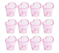 HOUDERCO Lot de 12 Verres à Shot en Plastique Forme de Cœur 30ml Réutilisables Légers pour Fêtes Romantiques et Enterrements de Vie de Garçon