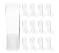 HOUDERCO Lot de 18 Tubes Transparents en Plastique Rond 21mm avec Couvercle à Vis et Coussin pour Rangement Sécurisé de Pièces de Monnaie à Domicile Boutique
