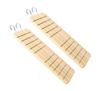 HOUDERCO Lot de 2 Échelles à Hamster en Bois Naturel, Résistantes aux Morsures, Crochet Suspendu, pour Cage et Jeu d'exercice des Petits Animaux - Accessoire Hamster et Chinchilla Adapté