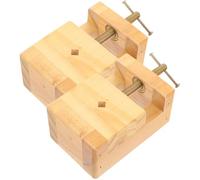 HOUDERCO Lot de 2 Étaux à Bois Petit Format en Hêtre, Outils de Gravure pour Sculpture de Sceaux, Supports Multifonctions pour Travail Manuel et Kit d'Initiation la Sculpture