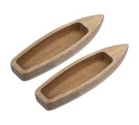 HOUDERCO Lot de 2 Maquettes de Bateau en Bois Inachevées Décoratives, Modèle Rustique à Peindre pour Bureau et Chambre, Décoration Artisanale Créative et Réaliste