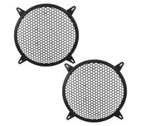 HOUDERCO Lot De 2 Protections pour Subwoofer Haut-Parleur De Voiture Ou De Maison Protection pour Cône De Haut-Parleur Grille De Remplacement Ronde avec Languettes Noir