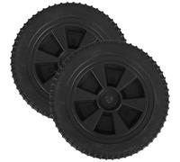 HOUDERCO Lot de 2 Roues de Rechange en Hdpe Noir pour Chariot de Barbecue à Gaz, Pneus Pleins de 6 Pouces, Installation Facile pour Équipement de Cuisson en Extérieur