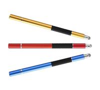 HOUDERCO Lot de 3 Stylets Capacitifs Universels pour Écran Tactile Double Embout Couleurs Rouge Bleu Foncé et Doré Stylet pour Tablette et Téléphone Portable Dessin et Écriture