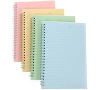 HOUDERCO Lot de 4 Carnets à Spirale Ligné A5 en Papier Couverture Pp, Design Classique Minimaliste, pour Prise de Notes L'école