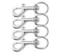HOUDERCO Lot de 4 Clips Pivotants Robustes 65 Mm Bouton-Pression pour Mâts de Drapeau, Crochet Rotatif à Œillet 360°, Accessoires Solide pour Fixation Extérieure et Kit de Poulie de Mât