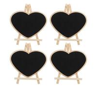 HOUDERCO Lot de 4 Tableaux Noirs en Bois Base, Tableau Noir Décoratif en Matériau Synthétique, Tableau Chevalet pour Écrire et Peindre, pour Garçon et Filles