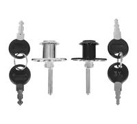 HOUDERCO Lot de 4 Verrous de Tiroir Tri-Verrouillage en Alliage de Zinc 16Mm Argenté et Noir Serrure Centrale pour Bureau Armoire et Meuble Sécurité Renforcée pour Placard et Casier