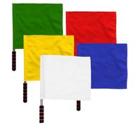 HOUDERCO Lot de 5 Drapeaux de Signalisation pour Arbitres, Rouge et Blanc, Accessoires Portatifs pour Football et Épreuves d'Athlétisme, Matériel Léger et Résistant
