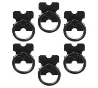 HOUDERCO Lot de 6 Poignées de Tiroir en Alliage de Zinc Noir, Petites Poignées de Placard Décoratives, Boutons de Meuble Ronds pour Armoire, Commode Cuisine, Installation Facile, Usage