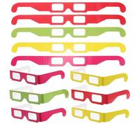HOUDERCO Lunettes à Diffraction 3D en Carton Lot de 20 pour Rave et Bal de Promo Verres Prismatiques Multicolores et Effets Lumineux