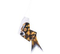 HOUDERCO Manche à Air Japonaise Koinobori Noir de Carpe, Drapeau Carpe Estampé à Chaud, Décoration Murale Extérieure pour Jardin, Maison ou Bateau, Fête Traditionnelle Japonaise