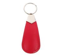 HOUDERCO Mini Chausse-pied de Voyage en Métal Rouge, Porte-clés Compact | Pu, Usage Quotidien et Voyage, Aide pour Enfiler les Chaussures, Format Léger pour Garçon et Filles et Seniors