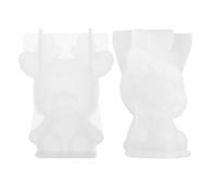 HOUDERCO Moule silicone résine epoxy forme animal 3D 2pcs blanc facile à démouler pour création artisanale à domicile et en milieu scolaire