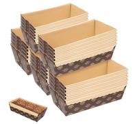 HOUDERCO Moules à Cake Jetables 25 Pièces en Papier pour Cuisson Haute Température, Présentation de Salades et Gourmandises Lors de Fêtes