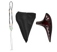 HOUDERCO Ocarina pour Débutants et Garçon et Filles en Céramique Marron 12 Trous Tonalité C Facile à Apprendre Design Simple, Instrument de Musique Portable