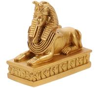 HOUDERCO Ornement D'aquarium Sphinx en Résine, Décor Stable et Réaliste | Modèle Or, Imitation Soignée, pour Salon et Étagère, Style Classique Culturel, Usage Décoratif