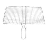 HOUDERCO Panier à Griller pour Feu de Camp en Acier Inoxydable Argenté | Multifonctionnel, Léger, Distribution Homogène Chaleur, pour Poissons et Fruits de Mer, Camping et Pique-niques