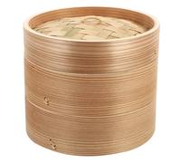 HOUDERCO Panier à Vapeur en Bois 2 Niveaux Couvercle Résistant la Chaleur Froid pour Cuire Dim Sum et Dumplings Cuisine Familiale
