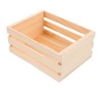 HOUDERCO Panier de Rangement de Bureau et Créer une Ambiance Chaleureuse en Bois Beige Design Creux Unique , Boîte Vintage en Bois Solide pour Améliorer L'efficacité