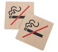 HOUDERCO Panneaux en Bois Avertissement Visible Lot de 2 « Interdit de Fumer » Design Vintage Décoratif et Signalisation de Sécurité pour Bureau et Extérieur