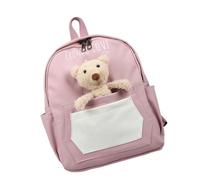 HOUDERCO Paquet à Dos Maternelle Ours en Dessin Animé, Tissu Robuste et Fermeture Éclair, Design Adorable pour Filles Lors de Voyages ou Sports