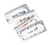 HOUDERCO Planificateur Hebdomadaire et Mensuel Spirale, 4 Carnets Élégants en Pp et Papier, 50 Pages Chacun, pour Prise de Notes et Organisation à Emporter
