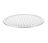 HOUDERCO Plaque à Pizza Ronde Perforée en Acier Inoxydable Conductivité Thermique pour Cuisson de Pizzas à Pâte Épaisse Cuisine Domestique et Professionnelle