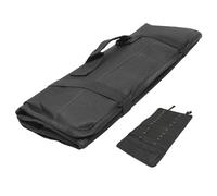HOUDERCO Pochette à Couteaux Pratique Grosse Capacité Ouverte et Compacte Roulée en Tissu Oxford Noir Cuisine à Domicile ou Restaurant